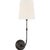 Suzanne Kasler for Visual Comfort Signature Wyatt 20" Sconce in Bronze with Linen Shade For Sale