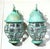 Funky Vintage Pair of Solid Brass Verdigris Wall Lanterns - 14”h X 7” W X 8”.5 D For Sale In Miami - Image 6 of 17