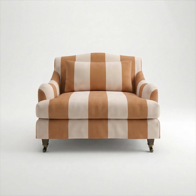 Sophie Conran Felix Loveseat in Caramel Wide Stripes For Sale - Image 4 of 4