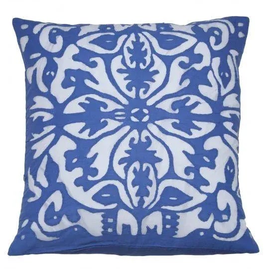 Textile Rumana Periwinkle Applique Pillow Cover For Sale - Image 7 of 7