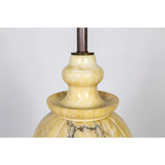 Metal 1930s Amber Marble Covered Urn Shape Lamp For Sale - Image 7 of 10