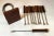 Mid 20th Century Mid Century Teak Handle Hors d'Oeuvre Forks With Stand For Sale - Image 5 of 6