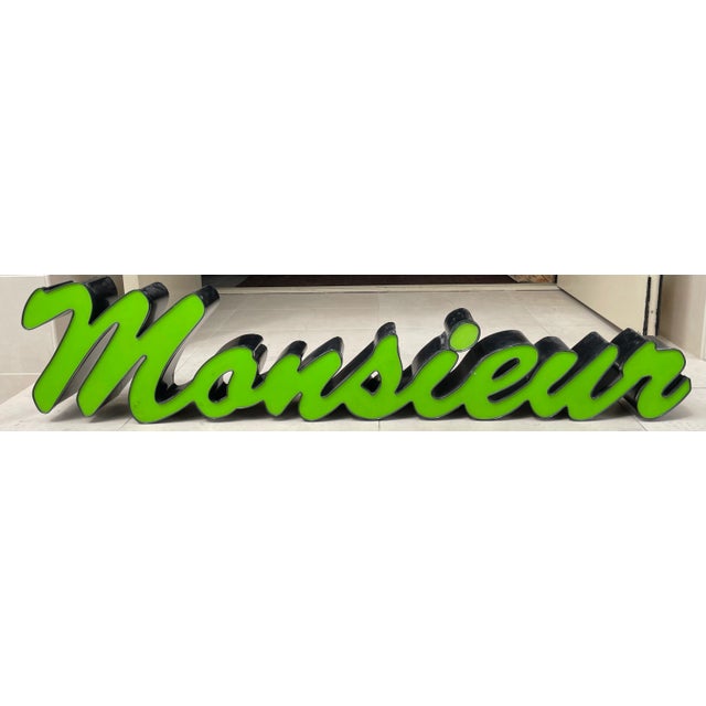 Mid Century "Monsieur" Sign For Sale In San Francisco - Image 6 of 6