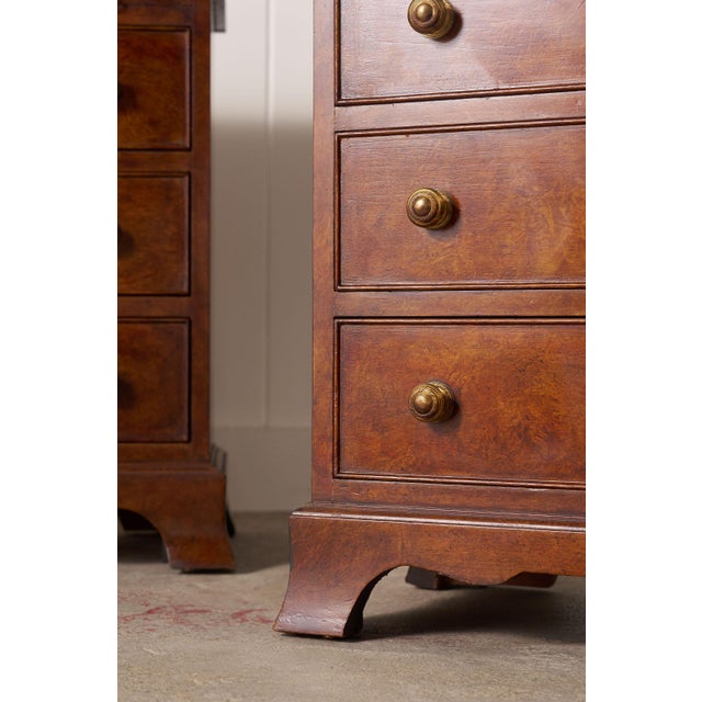 Pair of Georgian Style Burl Bedside Chests For Sale - Image 12 of 13