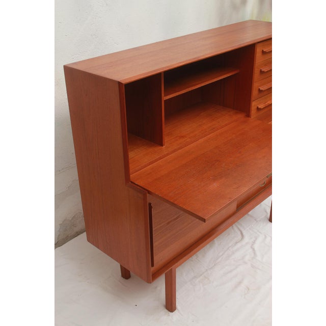 Brown Danish Sideboard with Secretary in Teak, 1965 For Sale - Image 8 of 16