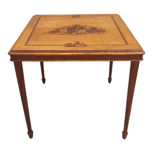 Inlaid Table With Marquetry Scene, Circa Late 19th to Early 20th Century, Germany (Württemberg) - Refinished