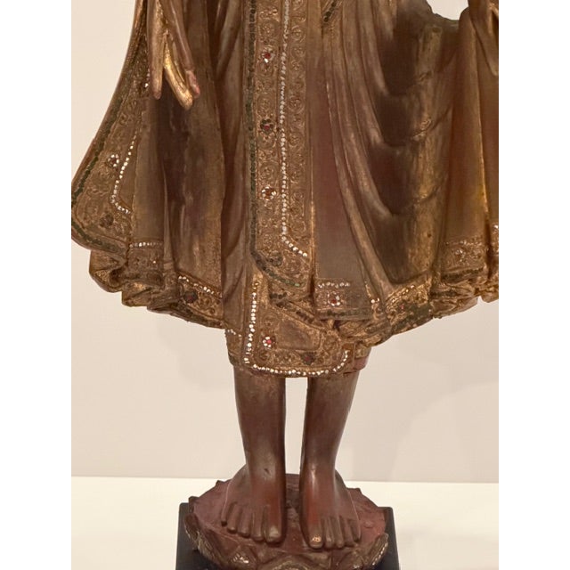 Carved Wood Buddha Statue For Sale - Image 15 of 16