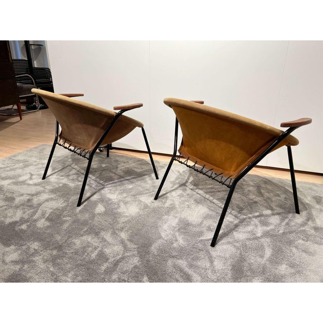 Set of Suede Balloon Chairs attributed to Hans Olsen For Sale - Image 6 of 18