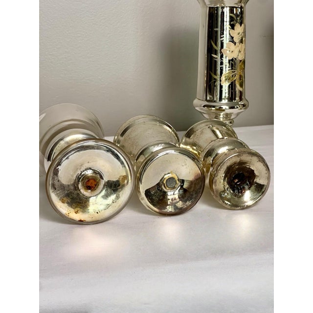 Collection of 7 Antique Mercury Glass Vases For Sale - Image 14 of 14