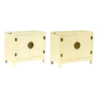 1980s Pair of Asian Inspired Dining Room Servers by Hickory White For Sale