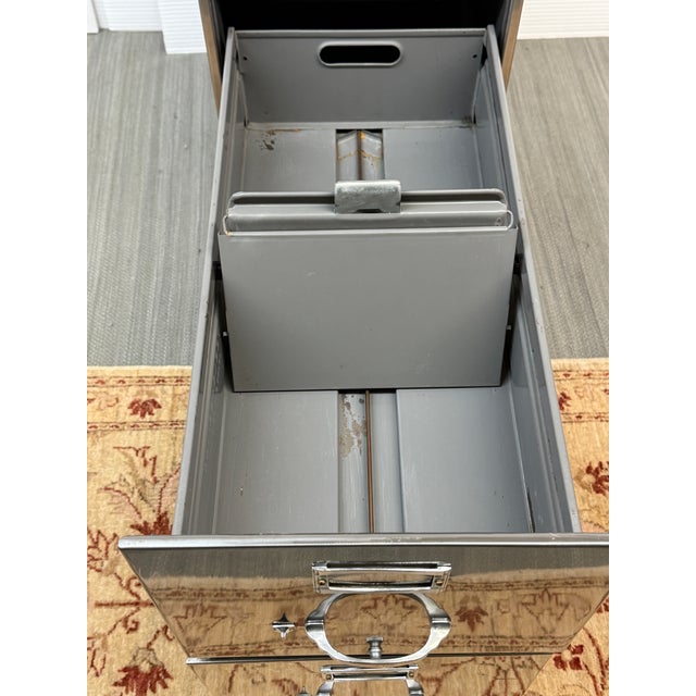 Metal Steelcase Two-Drawer File Cabinet For Sale - Image 7 of 12