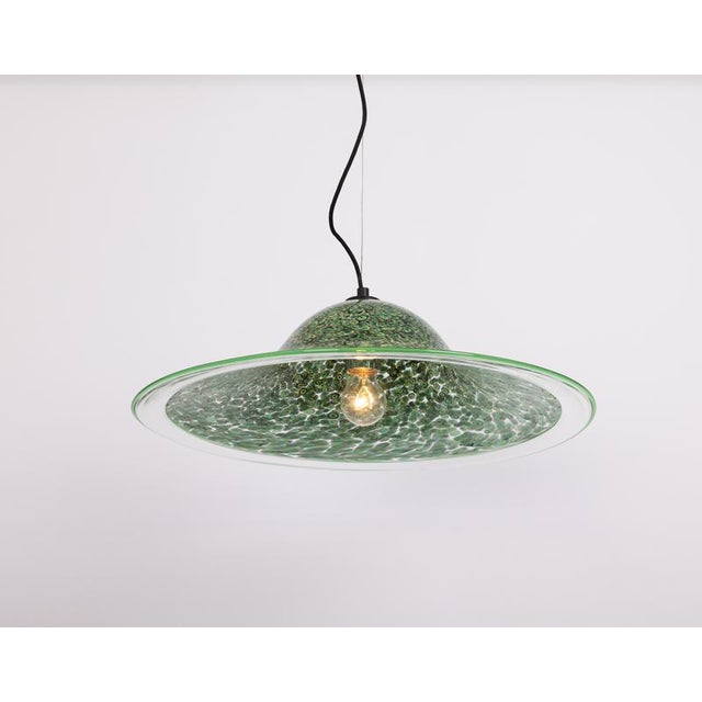 Neverino green murano pendant light by vistosi, italy, 1970s stunning “neverino” pendant light designed by gae aulenti and...