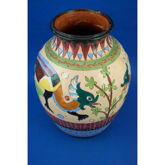 Vintage Ceramic Vase with Dragons from Dante Milanis Factory, 1940s For Sale - Image 10 of 18