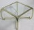 Mid-Century Modern by Mastercraft-sculptural polished brass square coffee table with glass inset top. Provenance: From the...