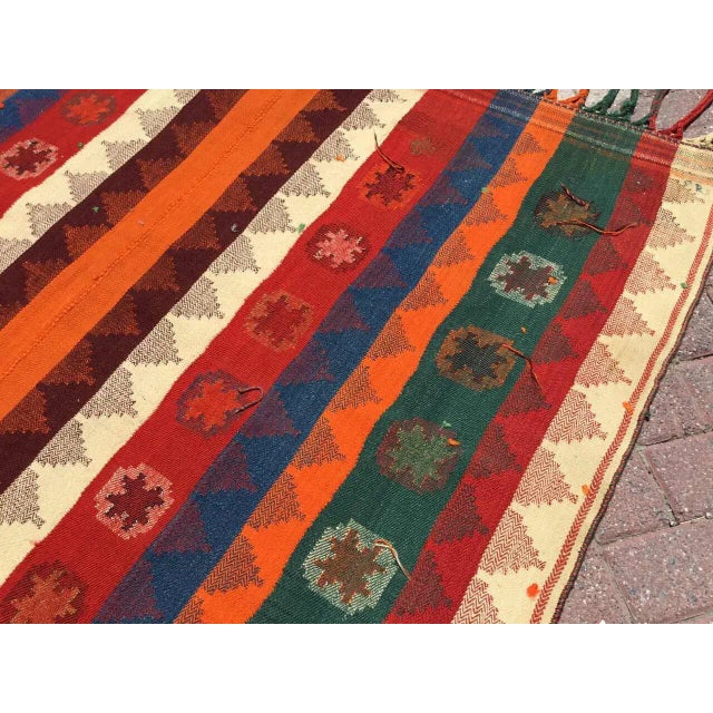 Colorful Vintage Kilim Rug , X For Sale In Raleigh - Image 6 of 10