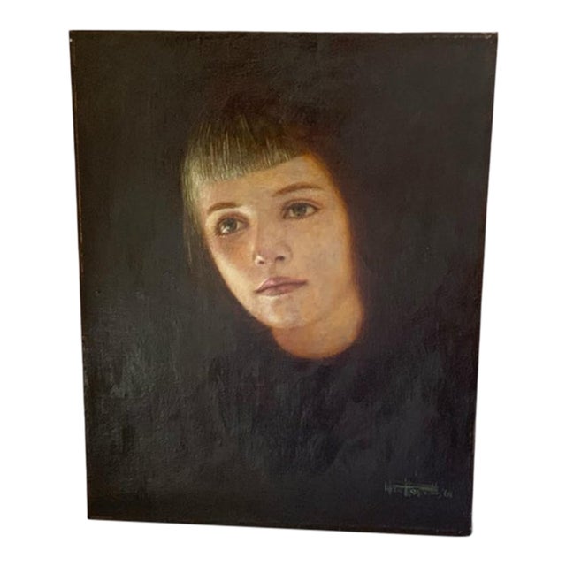 Wade Reynolds (1929–2011) Portrait of a Young Woman, 1964 Oil on Canvas For Sale