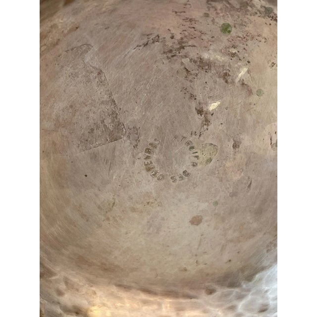 1950s Vintage Hamd Forged Italian Mario Pinton 1950s Silver Vase For Sale - Image 5 of 6