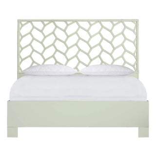 Silas Platform Bed King - Celery Green For Sale