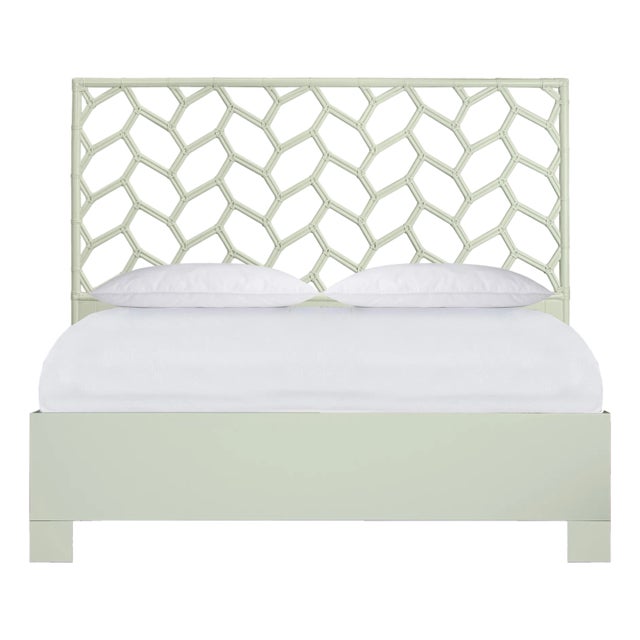 Silas Platform Bed King - Celery Green For Sale