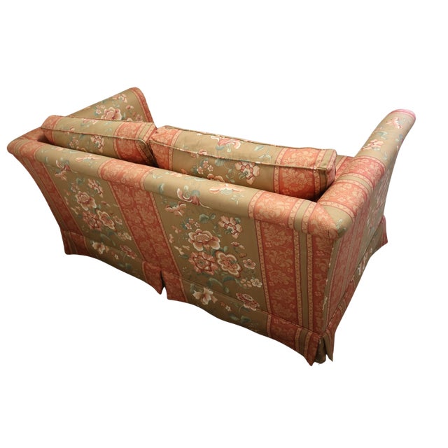 Late 20th Century Vintage Henredon Schoonbeck Floral Upholstered Loveseat With Rolled Arms For Sale - Image 5 of 9