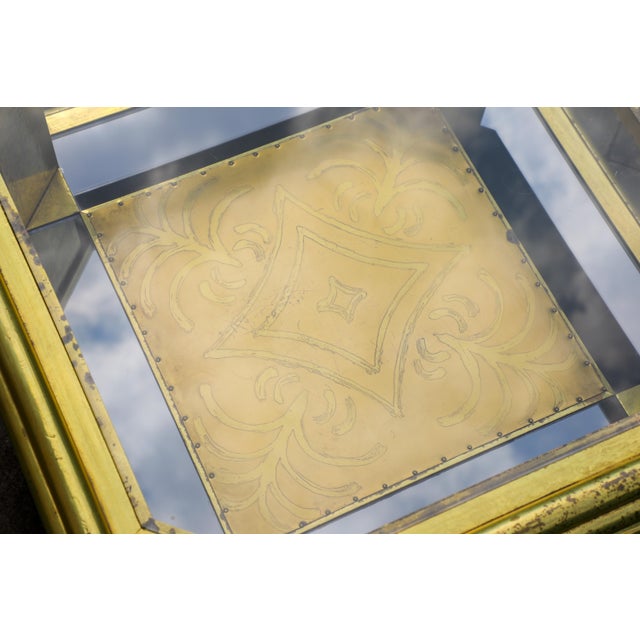 Vintage Octagonal Brass Coffee Table by Rodolfo Dubarry, 1970s For Sale - Image 13 of 17