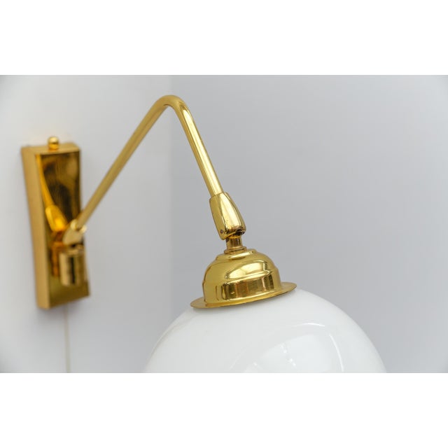 Mid-Century Modern Wall Lamps in Brass and Milk Glass, 1960s, Set of 2 For Sale - Image 16 of 18