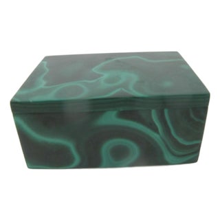 Green Malachite Small Trinket or Jewelry Box With Lid For Sale