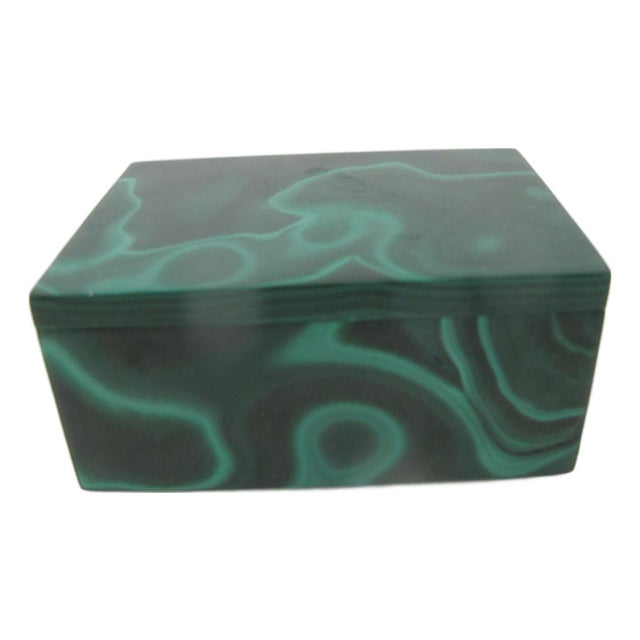 Green Malachite Small Trinket or Jewelry Box With Lid For Sale