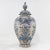Chinese Vintage Hand-Painted Blue & White Tole Ginger Jar With Floral Motifs – Lidded Decorative Vase For Sale - Image 3 of 11