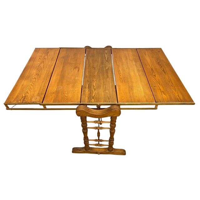 Brown Antique Combination Table Co Folding Convertible Table Bookcase Patented 1893 Victorian Adjustable Shelving Unit. For Sale - Image 8 of 11