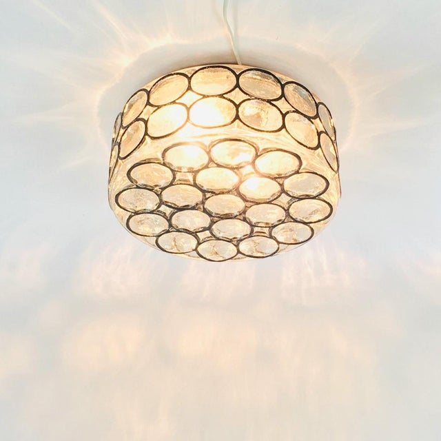 Large Mid-Century Modern Glass Flush Mount from Limburg, Germany, 1970s For Sale - Image 4 of 9