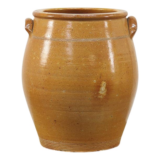 Large Rustic Farmhouse Earthenware Confit Jar For Sale