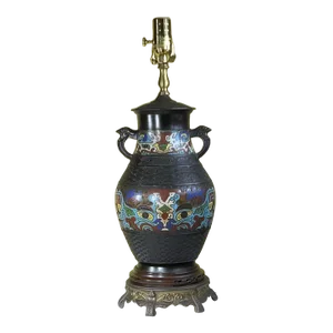 Antique Japanese Cloisonne Table Lamp