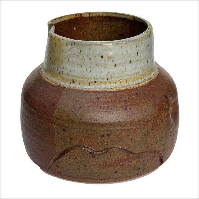 American 1960s Robert Turner Style Modernist Altered Studio Art Pottery Vase For Sale - Image 3 of 6