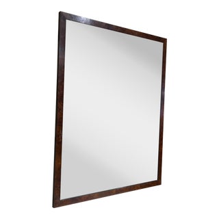 1970s Wall Mirror Framed in Burlwood After Milo Baughman For Sale