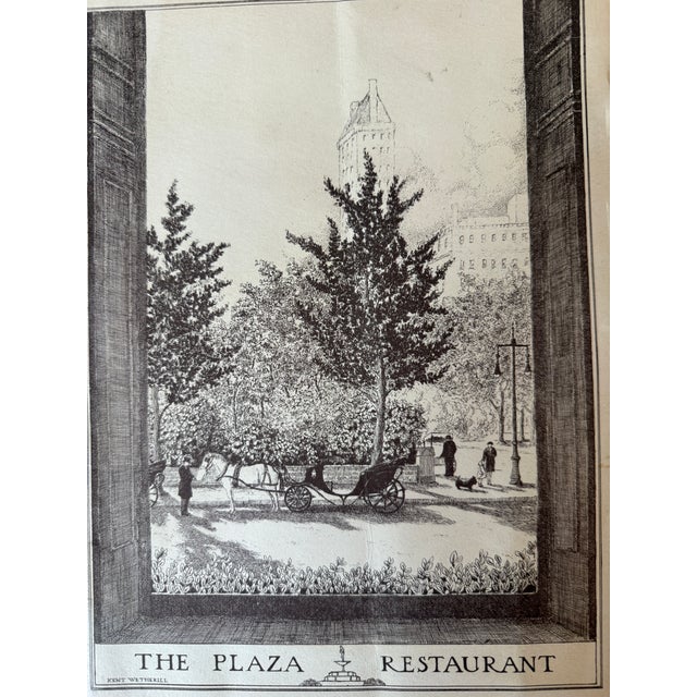 Vintage Plaza Hotel, NYC "The Plaza Resturant" Luncheon Menu. This menu, dated Saturday, February 2, 1952, is in very good...