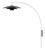 Rancho Mirage Wall Mounted Arc Lamp, Fleur Matte Black/Silver Shade, Black Body For Sale