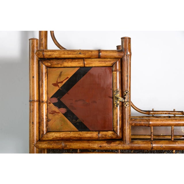 19Th. Century French Bamboo & Lacquer Cabinet Etagere For Sale - Image 16 of 17