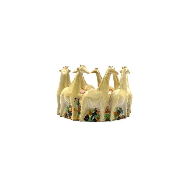 Postmodern Giraffe Ceramic Centerpiece or Vide Poche from ND Dolfi Montelupo Italy, 1990s For Sale - Image 14 of 18