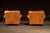 Late 20th Century Pair of Rolled Arm Leather Club-Style Armchairs in Camel For Sale - Image 4 of 12