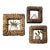 Vintage Woven Natural Fiber Square Wall Shelves, Set of 3 For Sale