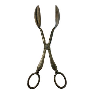 Italian Silverplate Scissor Salad Tongs For Sale