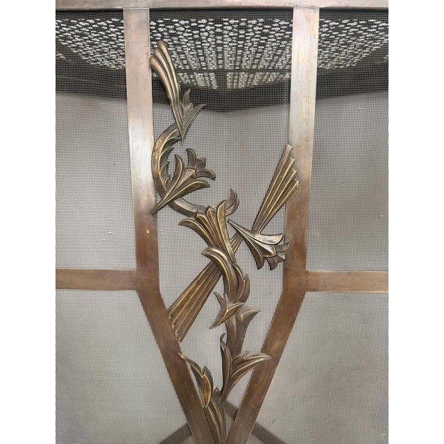 Brass Corner Fireplace Screen attributed to Dagobert Peche, 1890s For Sale - Image 6 of 16