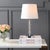 Contemporary Stacked Table Lamp - Clear & Chrome For Sale - Image 4 of 5