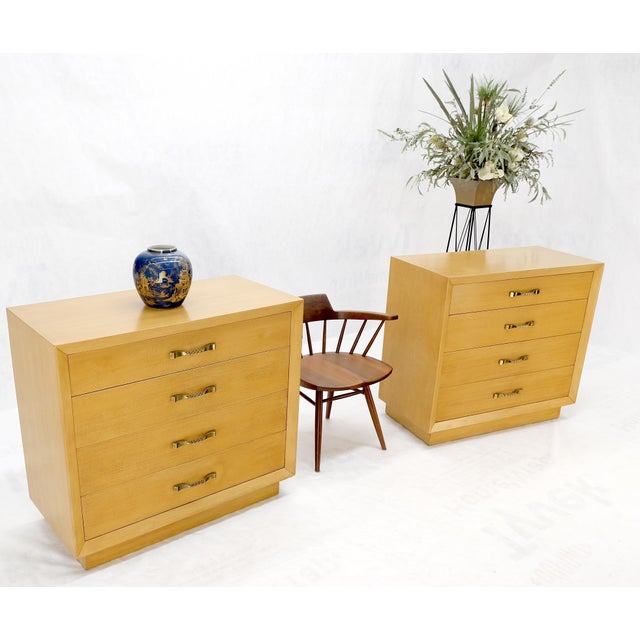 Mid 20th Century Pair Mid Century Modern Mahogany Twisted Solid Brass Pulls Bachelor Chests MINT For Sale - Image 5 of 14