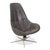 Boston Leather Armchair with Ottoman in Grey Brown Taupe Estoril Semi Aniline Leather 0959 with Manual Swivel and Rocking Function from Boconcept For Sale - Image 15 of 18