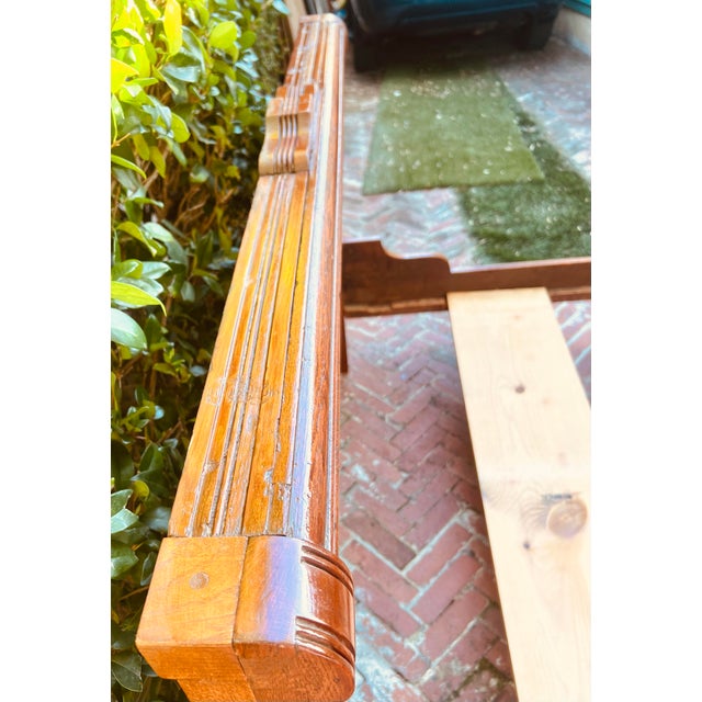 Vintage American Red Oak Full-Size Bed Frame – Traditional Paneled Headboard, Circa 1930s–1940s For Sale - Image 11 of 12