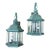 Pair of Solid Brass Outdoor Wall Lantern Sconces – Vintage Aged Verdigris For Sale