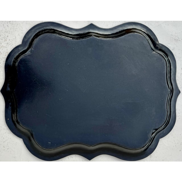 Hand-Painted Tray Table With Peacock & Garden Scene For Sale - Image 10 of 13