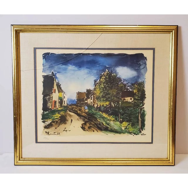 Mid 20th Century Pair of Maurice De Vlaminck Limited Edition Village Road Prints — Framed, Numbered, Vintage French Editions For Sale - Image 4 of 17